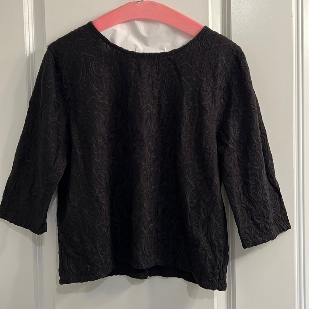 J. Crew Black Lace Blouse L